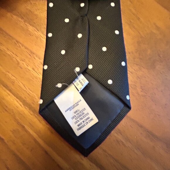 Men's American Eagle Black and White Polka Dot Tie - Picture 5 of 5